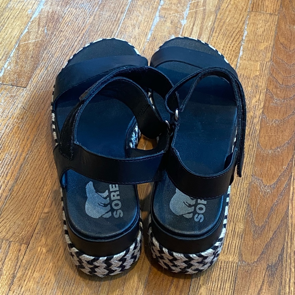 Sorel Cameron Platform Sandals Size 9.5 Black - Picture 6 of 14